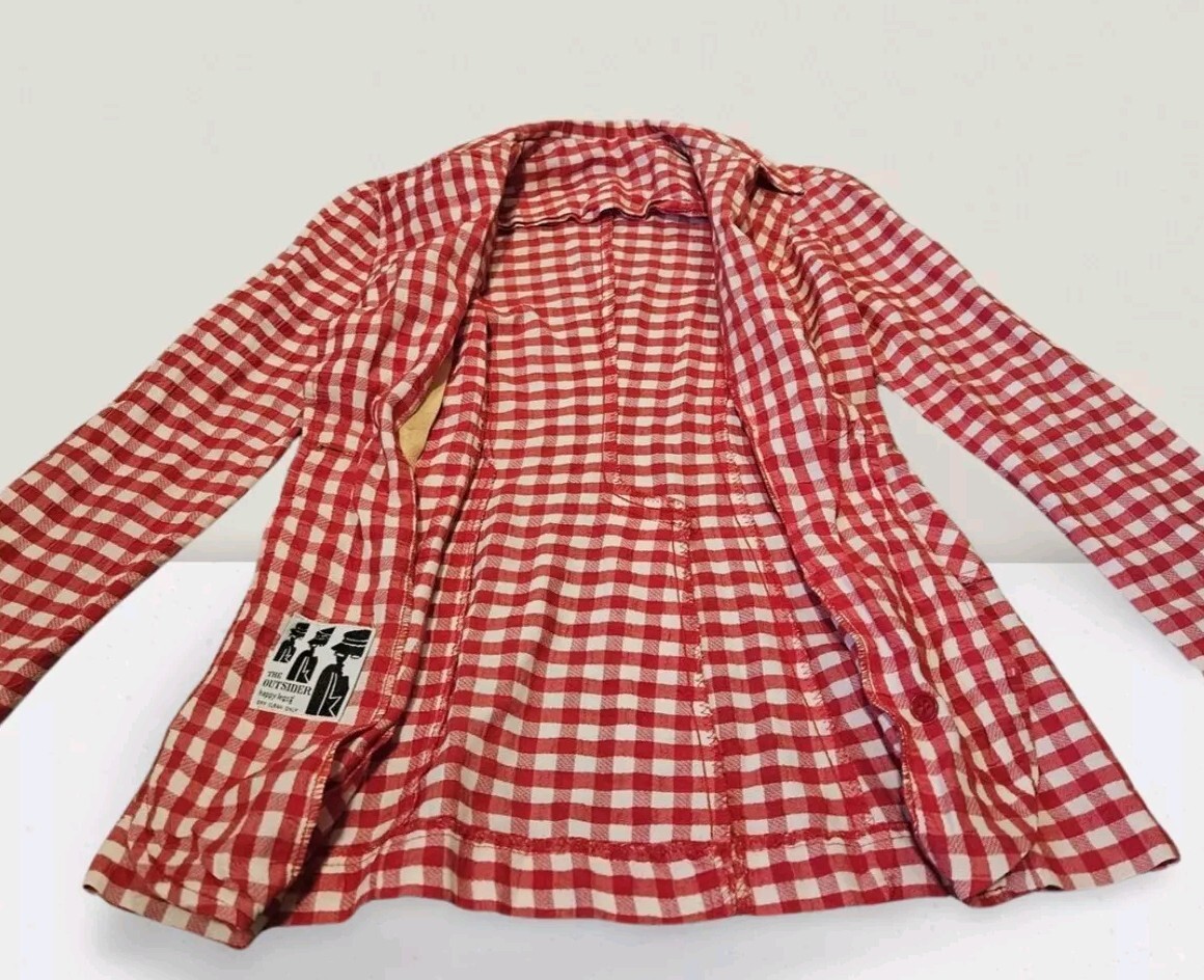 Vintage Red And White Checked Blazer The Outsider Happy Legs Inc Womens Retro