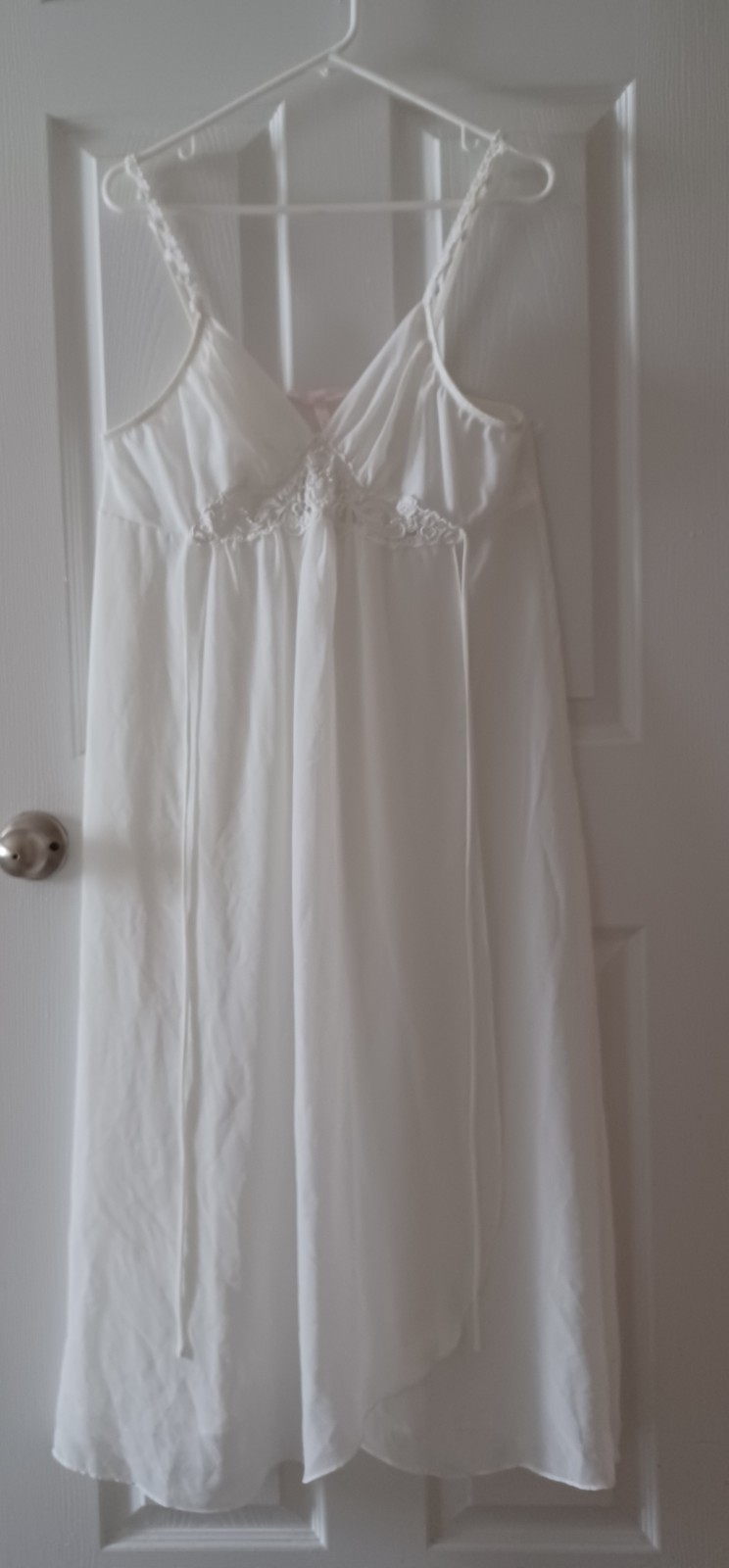 Blossom Intimates White Chiffon Nightgown Large Empire Waist Bridal Semi-Sheer
