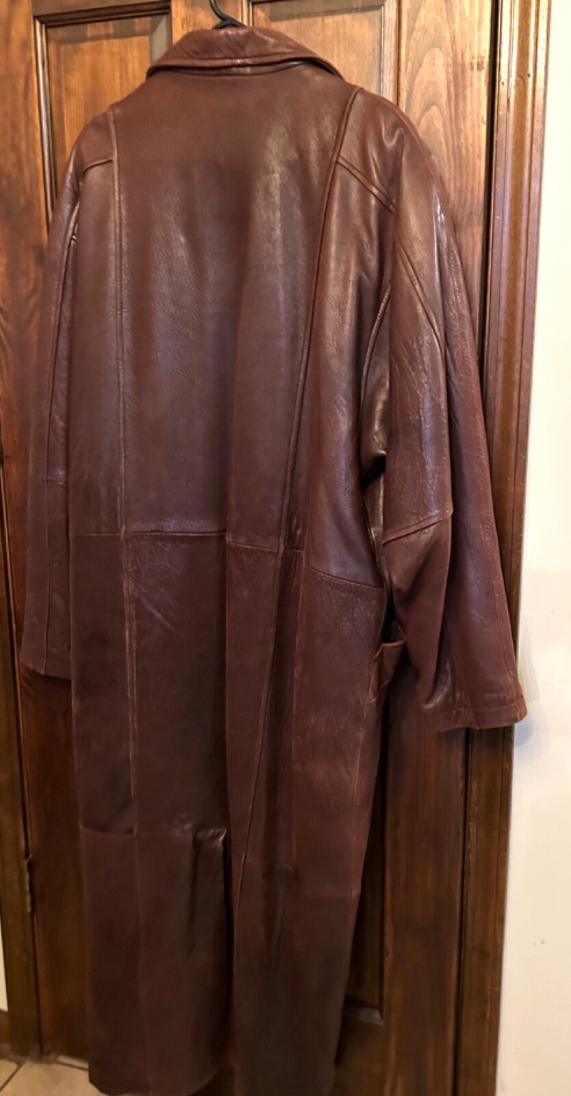 Women’s Long Brown Leather Midi Coat Vincent’s of Indiana Sz L