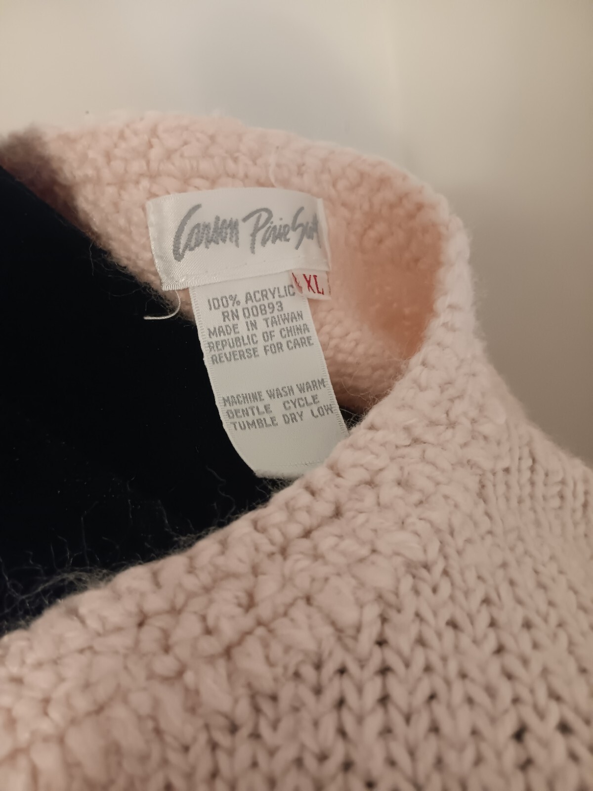Vintage Carson Pirie Scott Cardigan Chunky Powder Pink Sweater Grandma Cottage