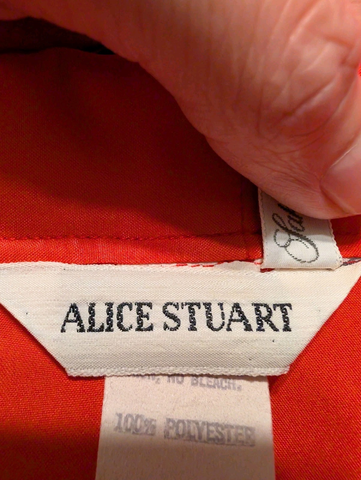 Vintage 70s Alice Stuart Saks Fifth Avenue Red Tie Neck Blouse Secretary Shirt 8