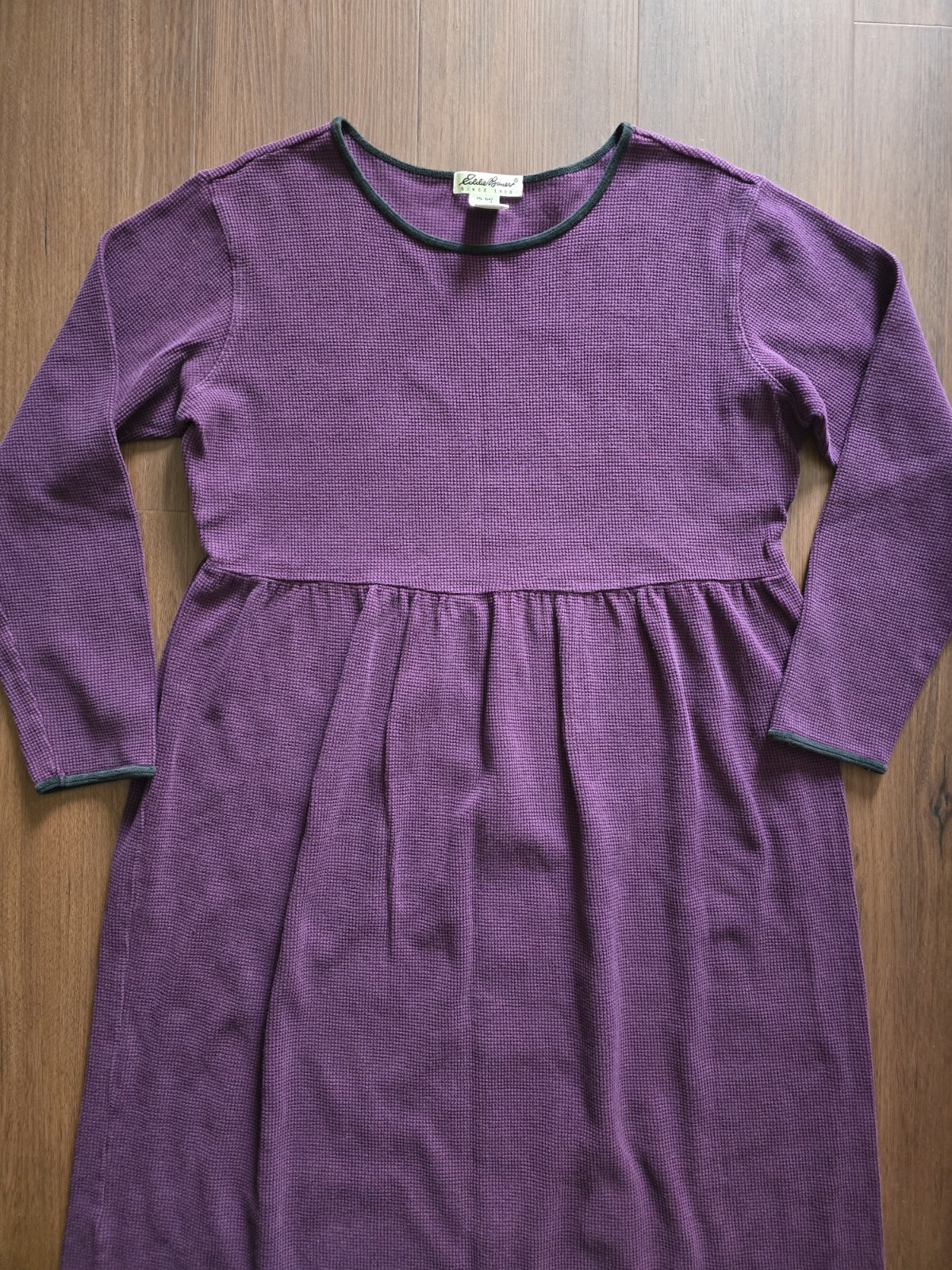 Vintage 90s Y2k Eddie Bauer Cotton Dress Purple Womens Medium Teacher Style