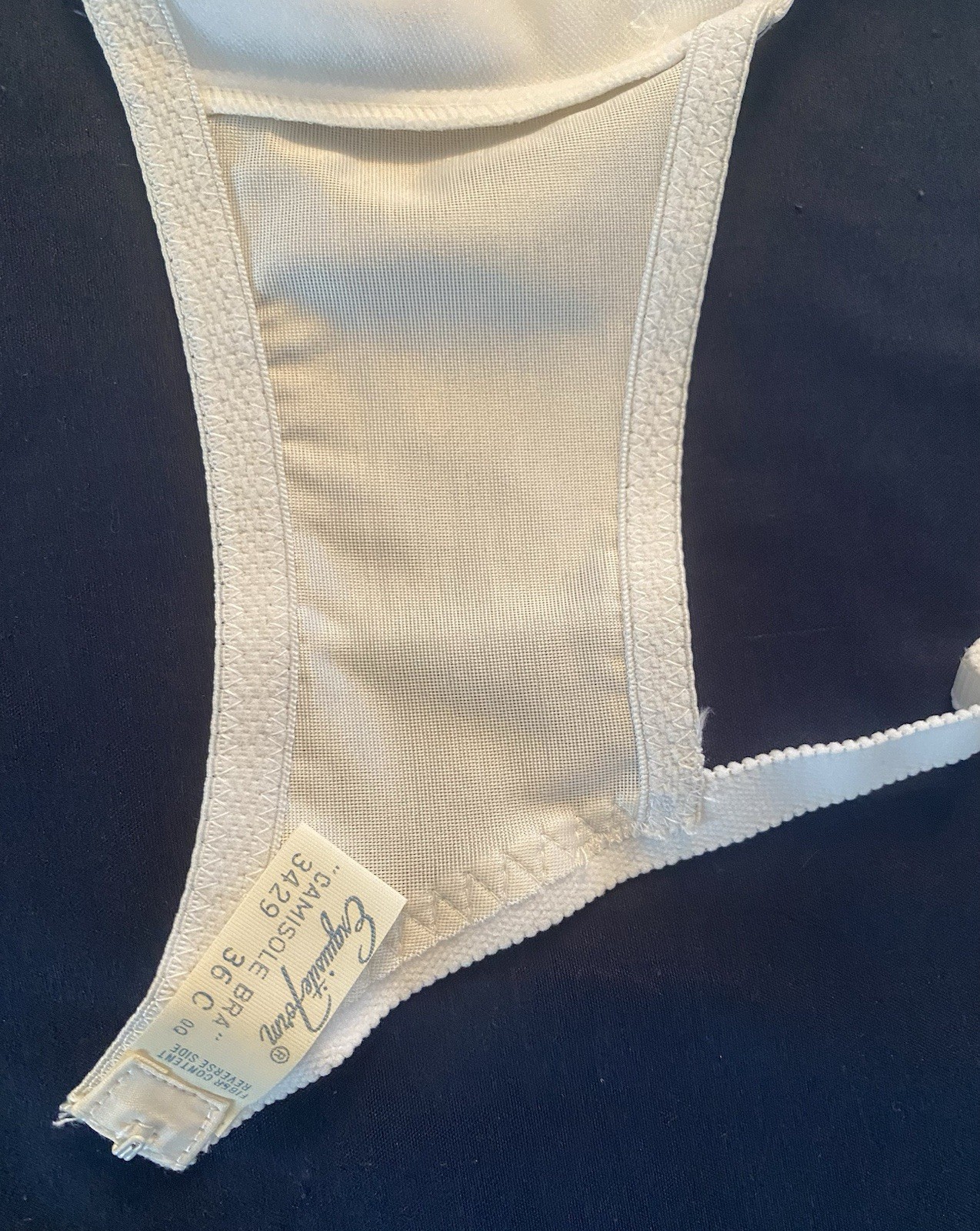 Vintage Exquisite Form Camisole Bra 36C Wirefree Nylon Lightly Lined White NWT