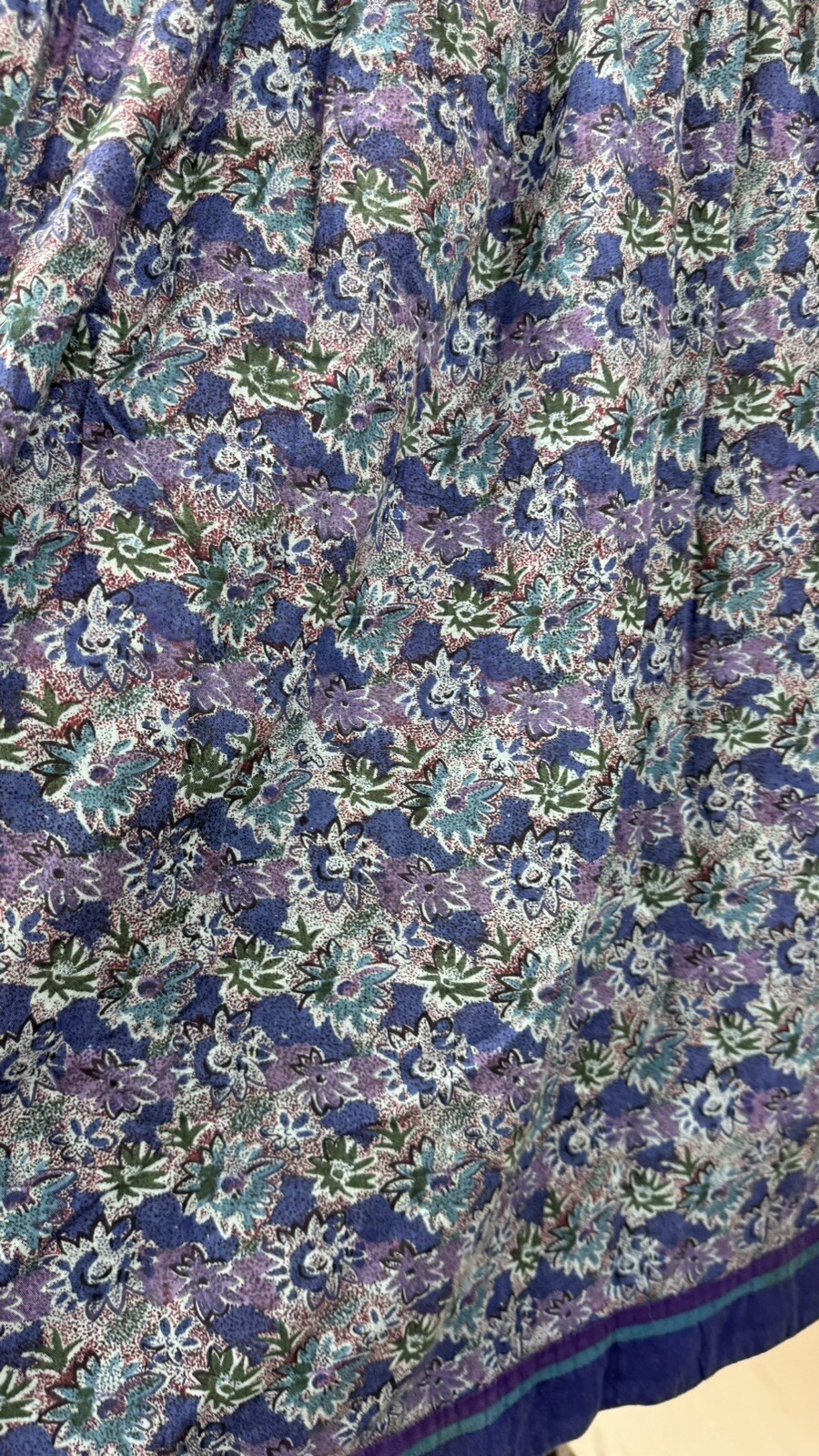 Rare Vintage phool Indian Cotton Dress Beaded Embroidery