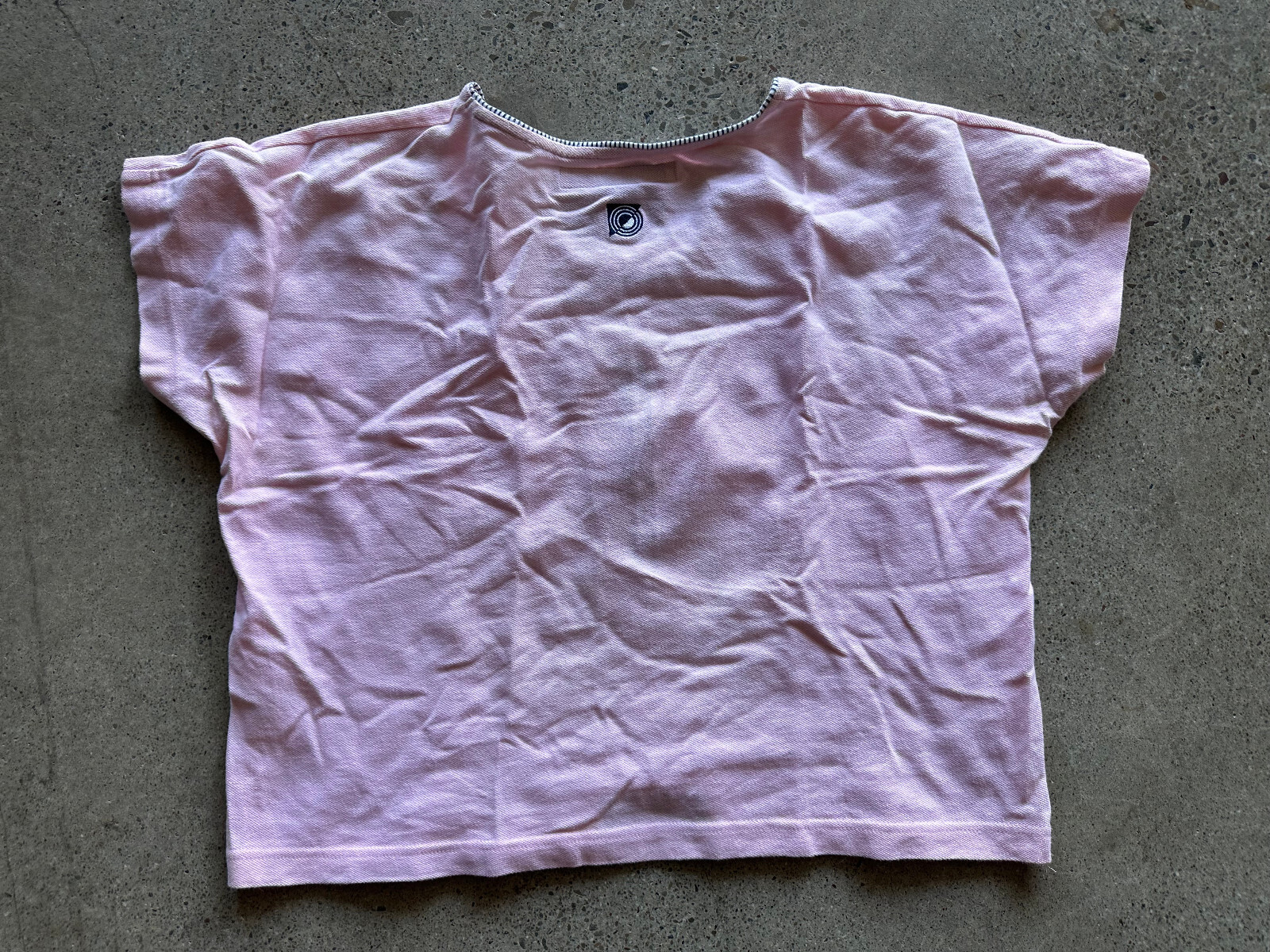 Vintage 1990s Jamie Sadock Pink Cotton Embroidered Cropped Top Size M