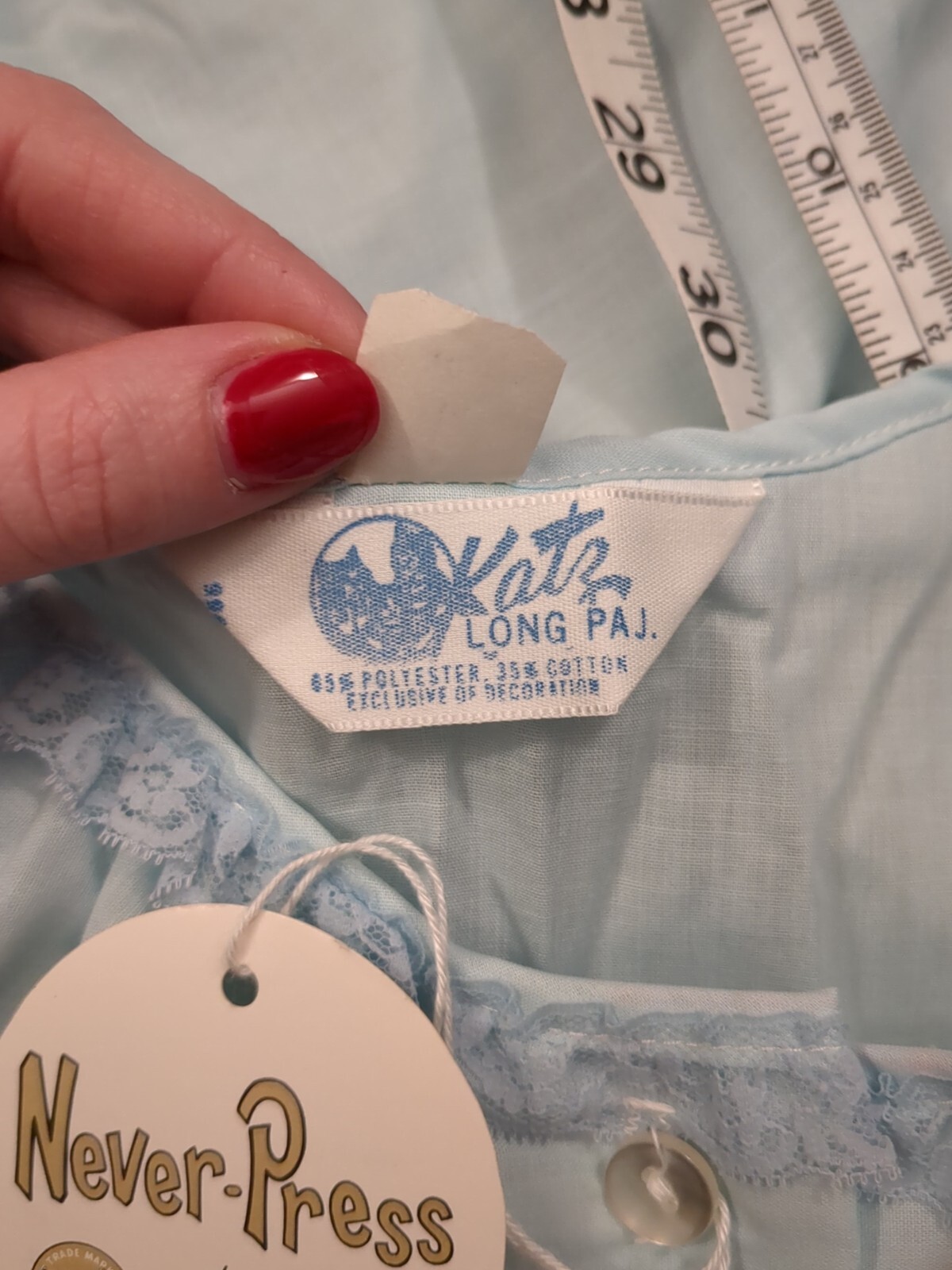 Vintage Deadstock NWT 2 Piece Cotton Pajama Set Embroidered And Lace