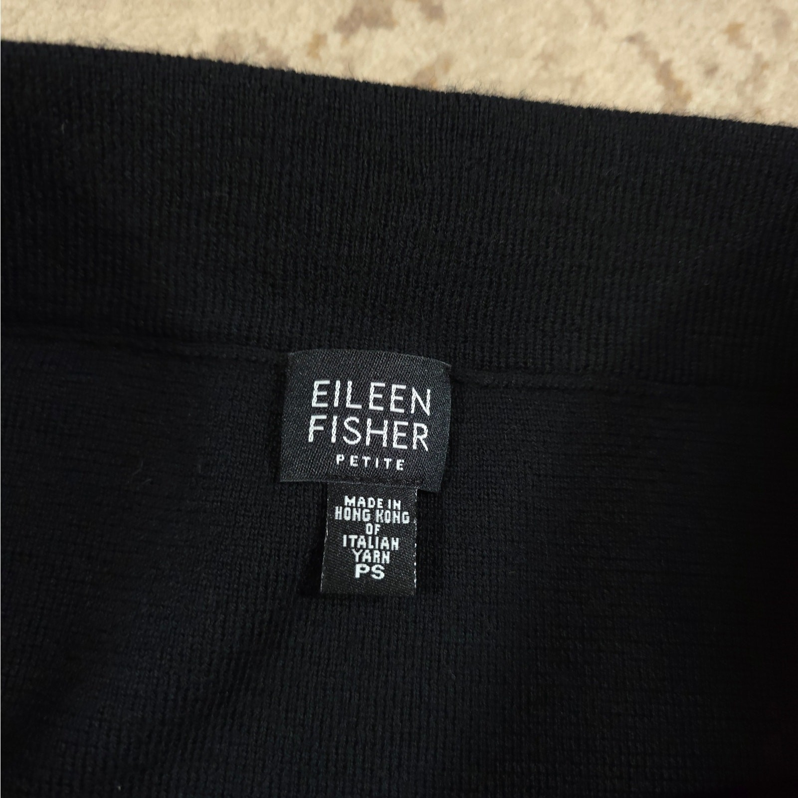 Vintage Eileen Fisher Black A-Line Pull On Skirt Women Size SP 100% Merino Wool