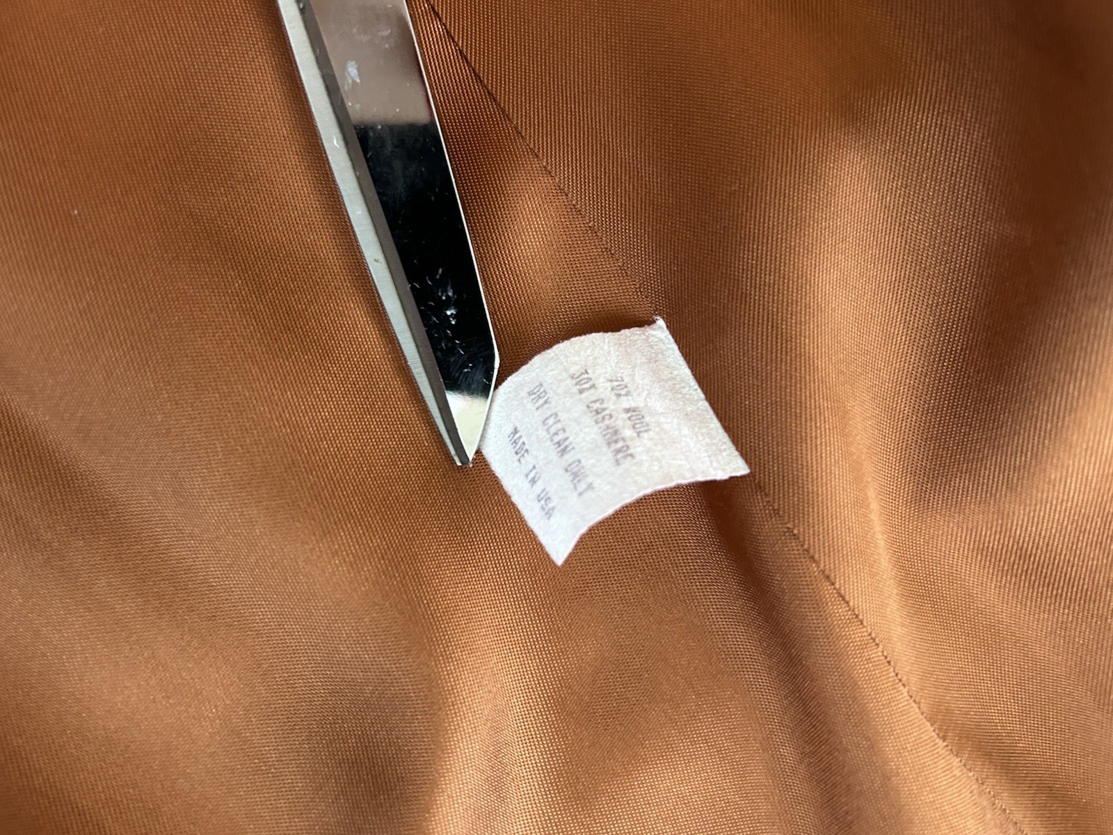 Nina Ricci Vintage 80s Camel Wool and Cashmere Blend Coat With Plush Collar
