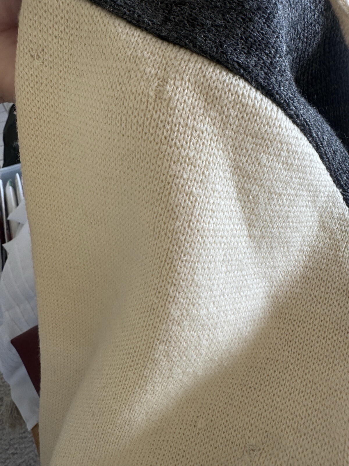 Vintage ‘70’s Knit Sweater 100% Wool, Campbells So. California, XL Neutrals