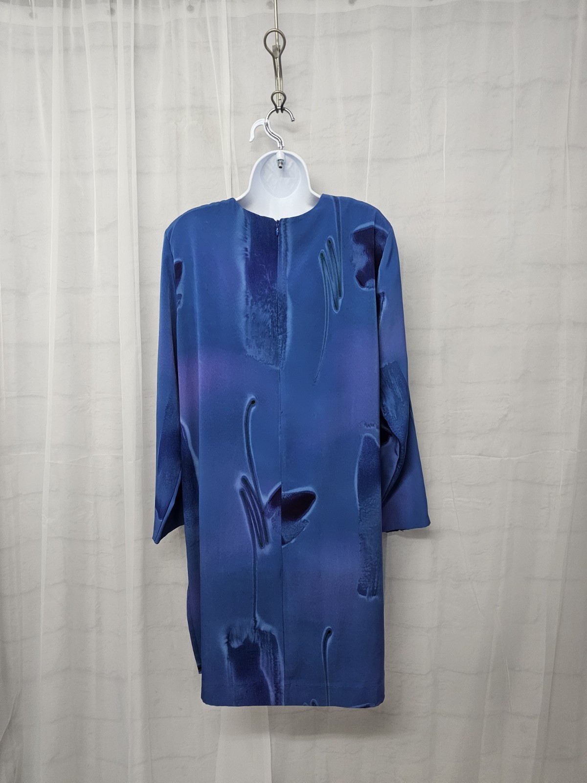 Vintage Ruth Norman Dress Blue Grunge Shift Retro L