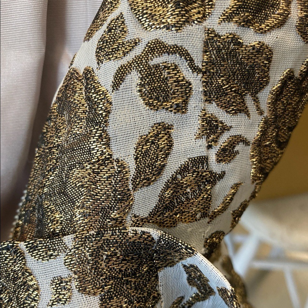 Mod Golden Rose Brocade Mini Dress 1960s