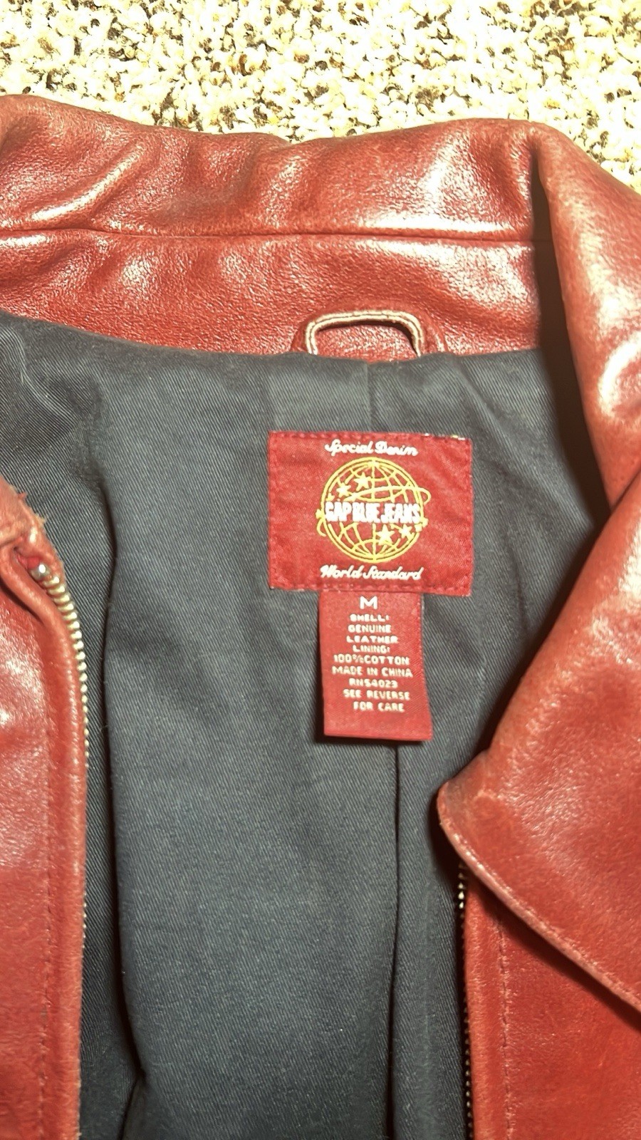 Vintage GAP Red Heavy Genuine Leather Jacket Womens M Special Edition Y2K