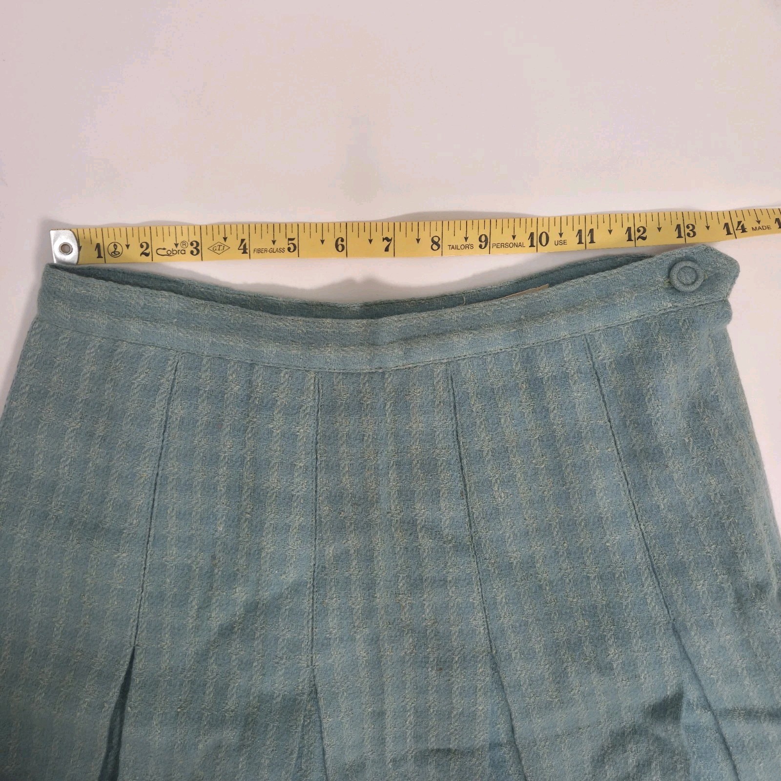 True Vintage Mid Century Joyce Of Chicago Silk Wool Plaid Skirt Heritage 14 Blue