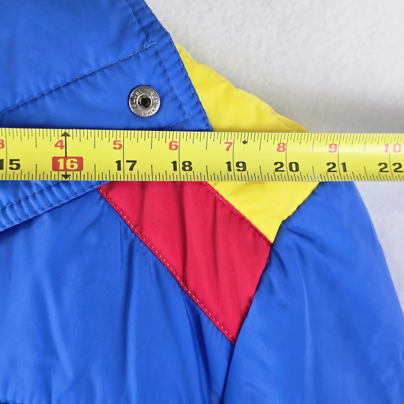 Vintage 80s Snuggler Ski Wear Jacket XL Blue Yellow Red Stripe Retro Colorful