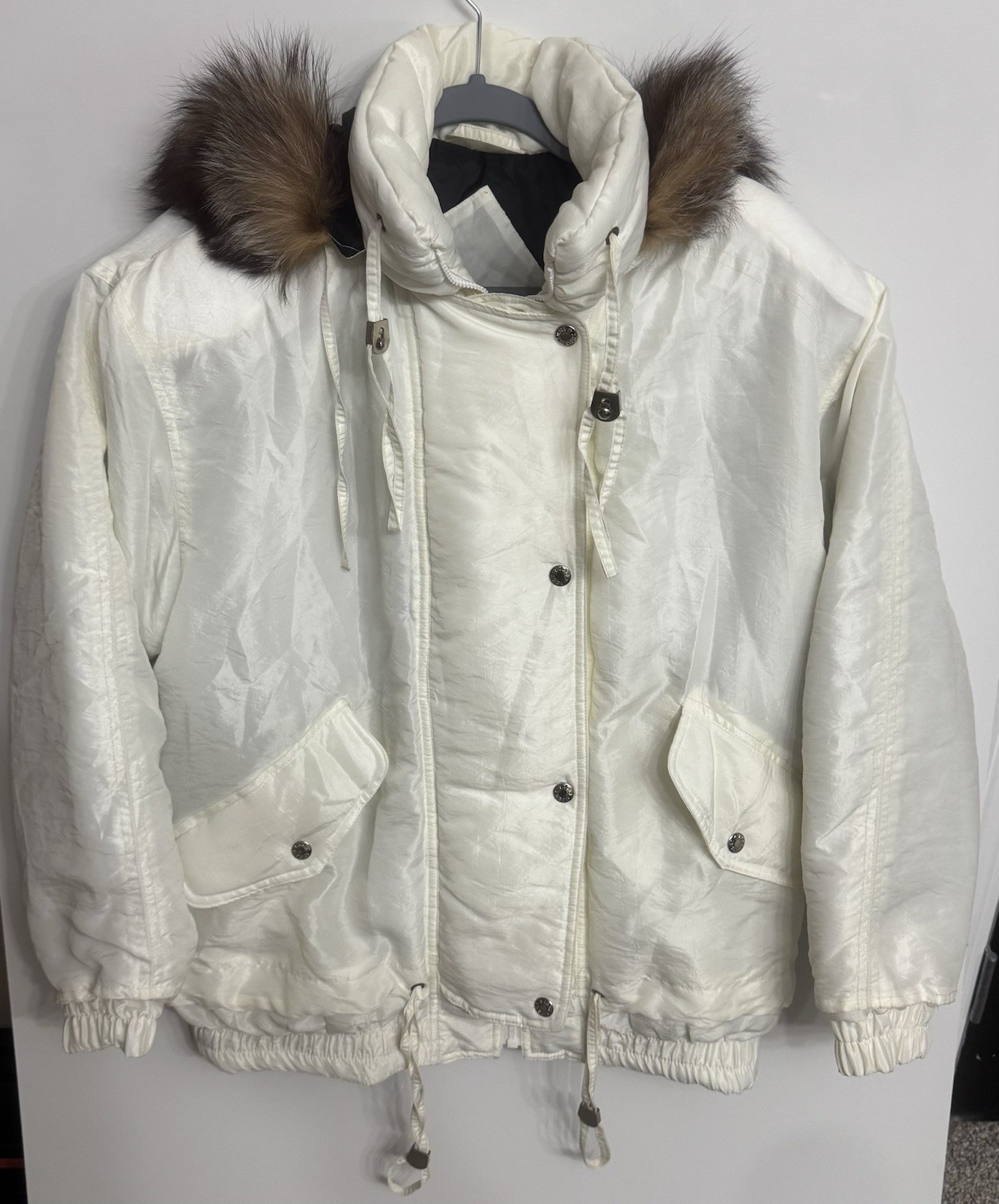 Vintage Innovations By Izzi Ski Jacket W/Genuine Fox Tail Fur Very Rare White