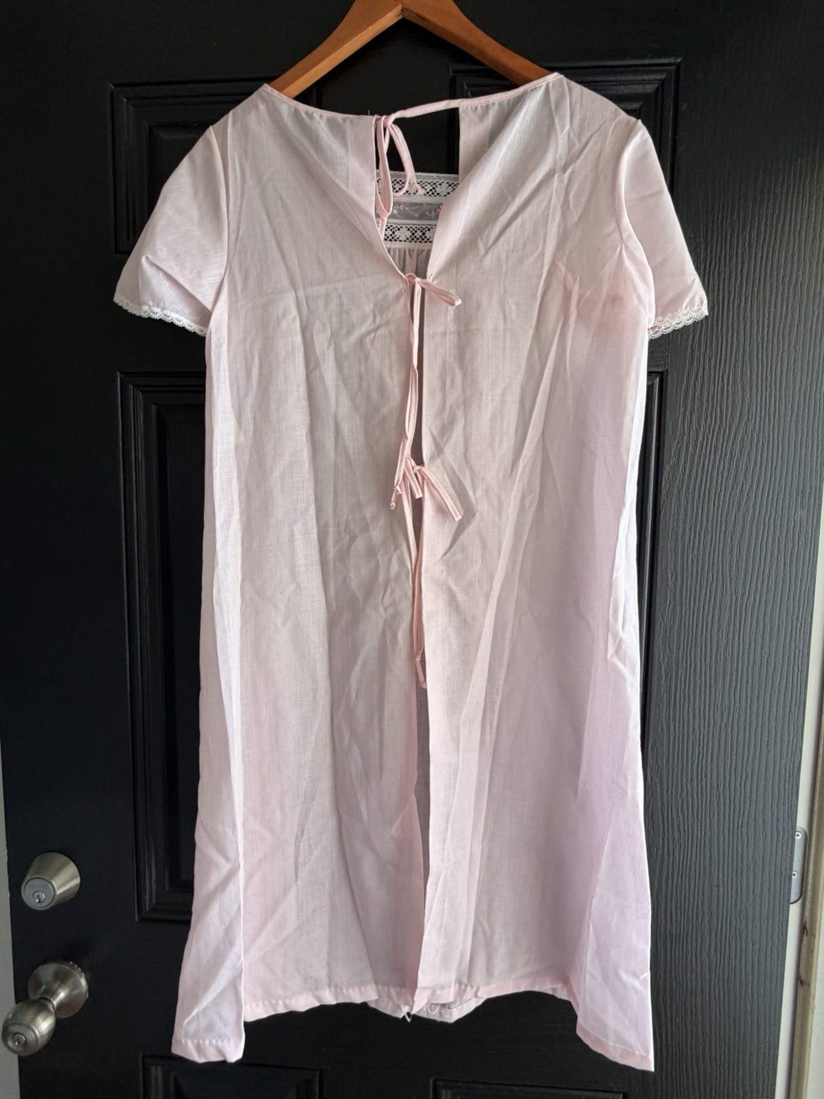 Vintage Sears Hospital Nightgown Open Back Size Small Set Of 3 Pink,Blue,Yellow