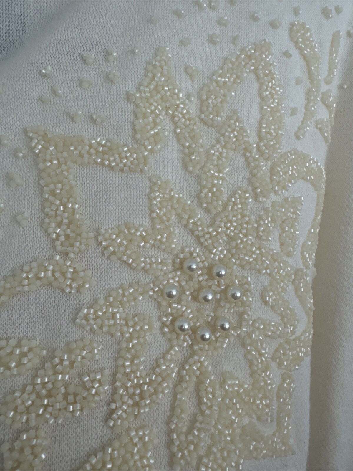 VTG 70s 80s We3Ltd Cream Dress With Beading – Evening Wedding Fall Winter