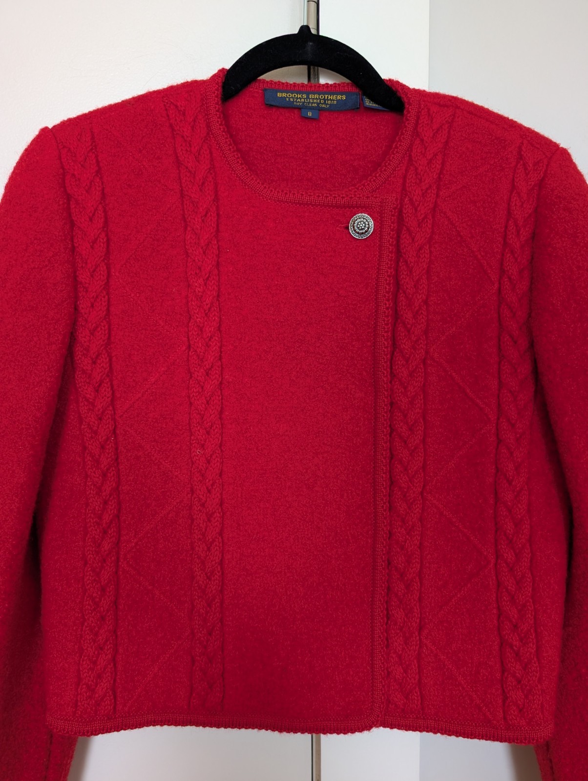 Brooks Brothers Red Wool Vintage Cropped Blazer 8 Quiet Luxury Old Money