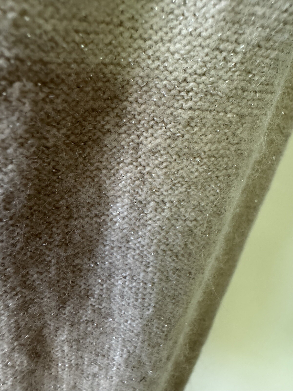 VNTG Anthropologie Karen Nicol Sweater Cashmere Blend, Beige Metallic SZ Medium