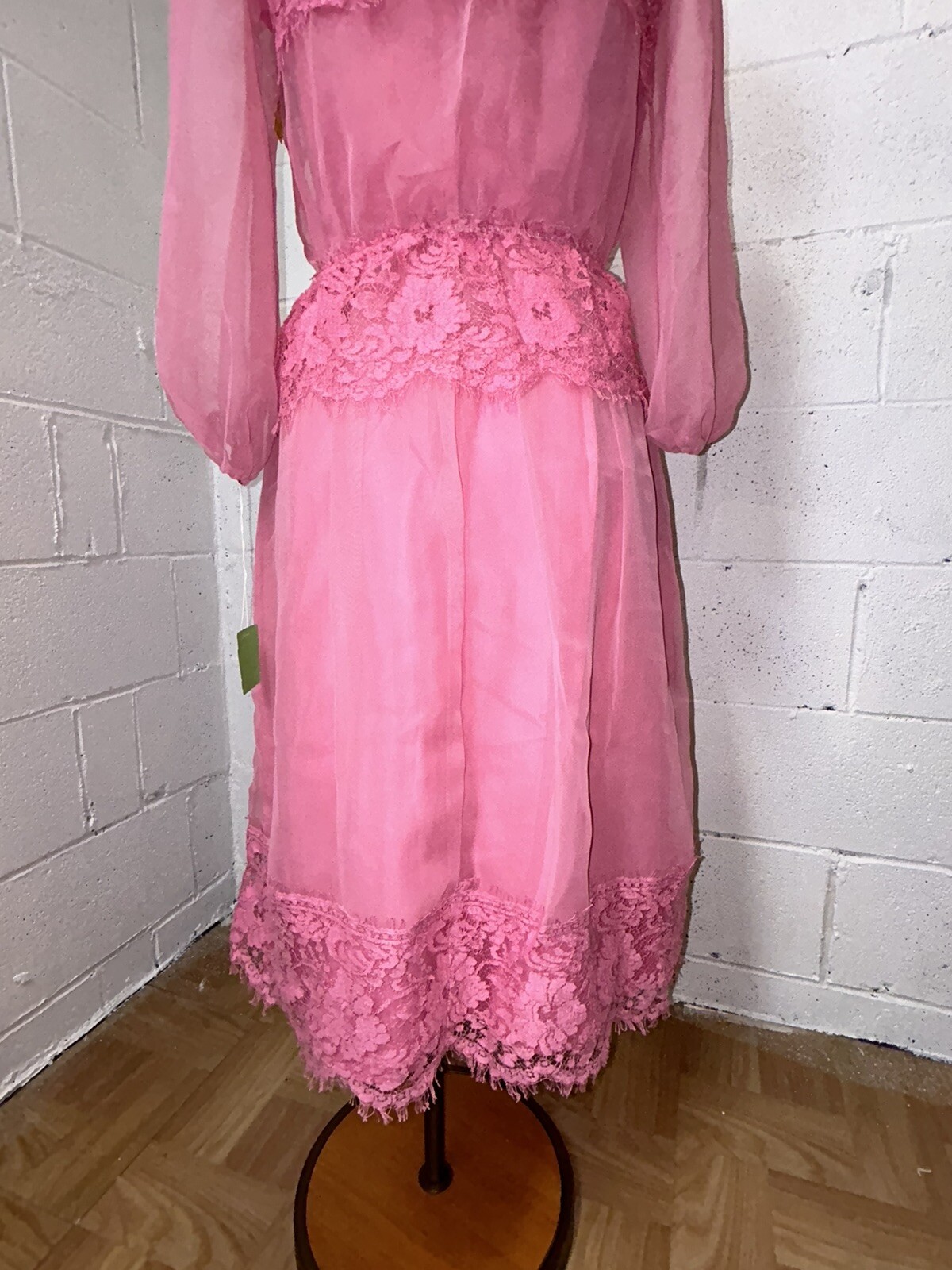 VTG Jc Penney Penny Pink 2 Piece Formal Raw Lace Dress Barbie NWT 80s 9/10 C1