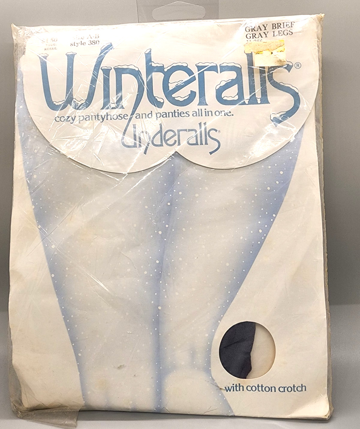 Vtg Winteralls Underalls Cozy Pantyhose Gray Size A/B Style #380