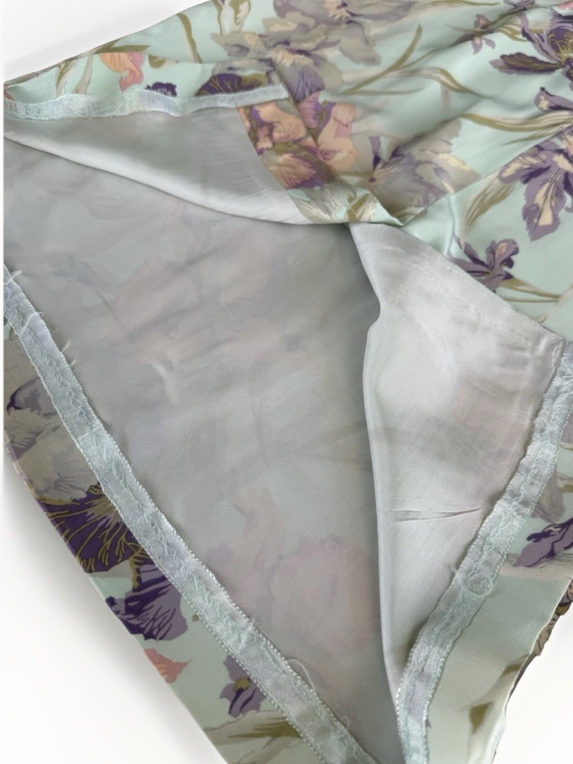 VTG Women’s Sz 6 100% Silk Floral Sheath Lined Dress Pastel Iris Print Y2K EVC