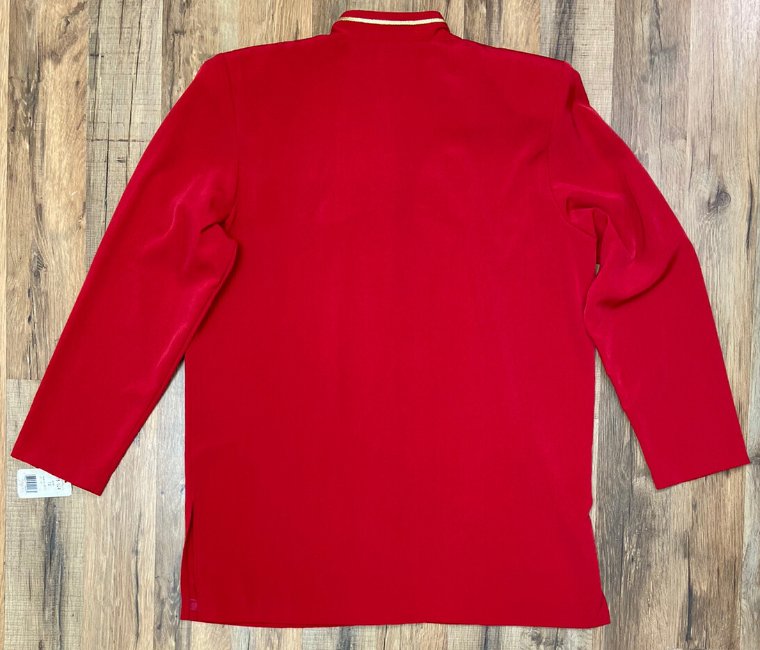 Vintage Stephanie Thomas Red Pants & Long Button Down Top Set NWT Size 10