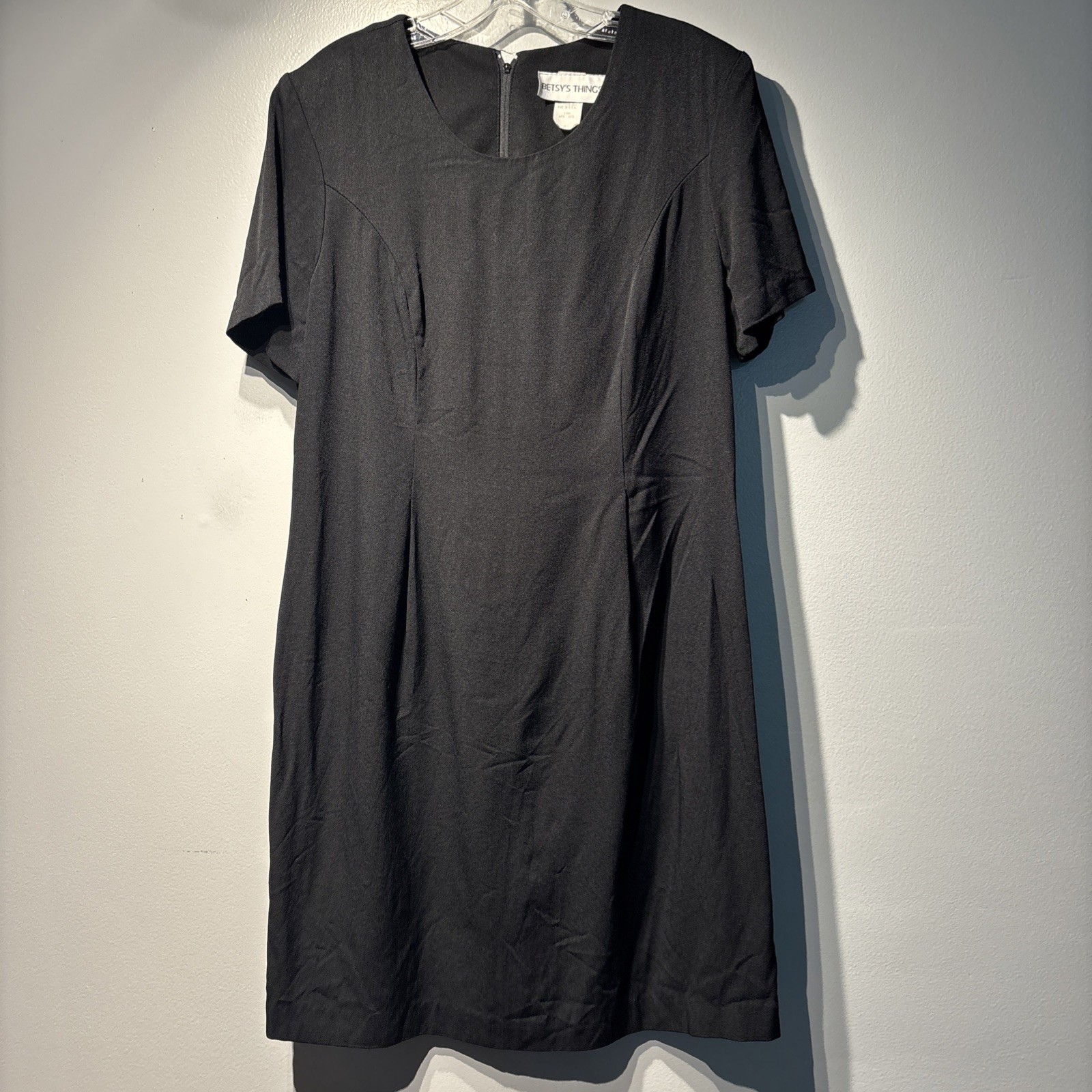 VTG 90’s Betsy Things Black Midi Dress Contemporary Modest Closet Staple Sz14