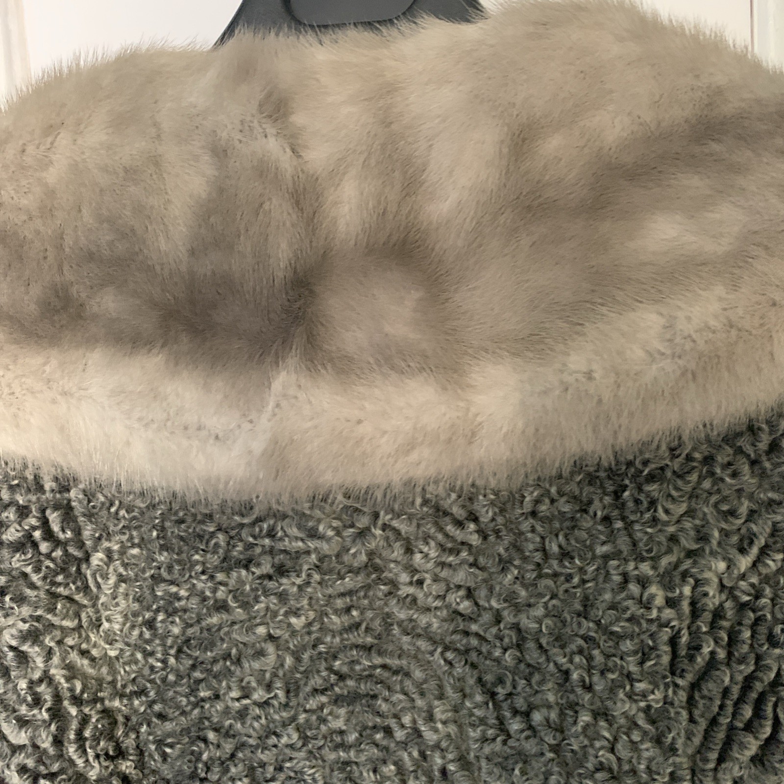 Vtg Gray Curly Persian Lamb Coat Fur Collar And Cuffs With Belt Small Truesdell