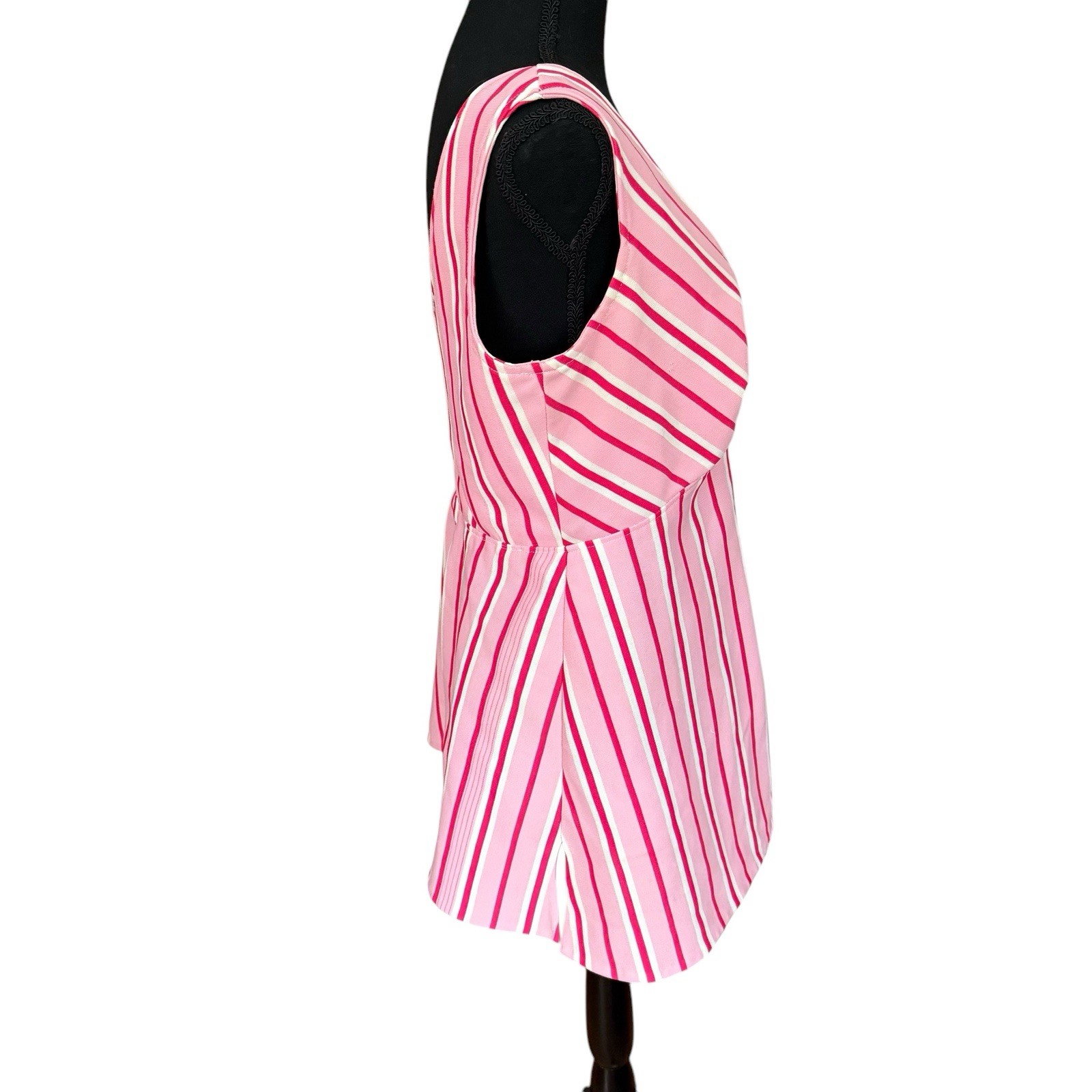 Candy Cane Pink Striped Mini Dress Vintage 70s