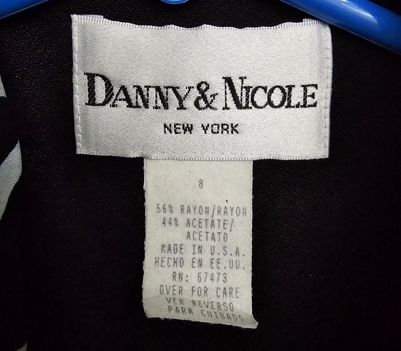 Vintage 90s Danny & Nicole Dress Double Breasted Zebra Collar Black Sz 8