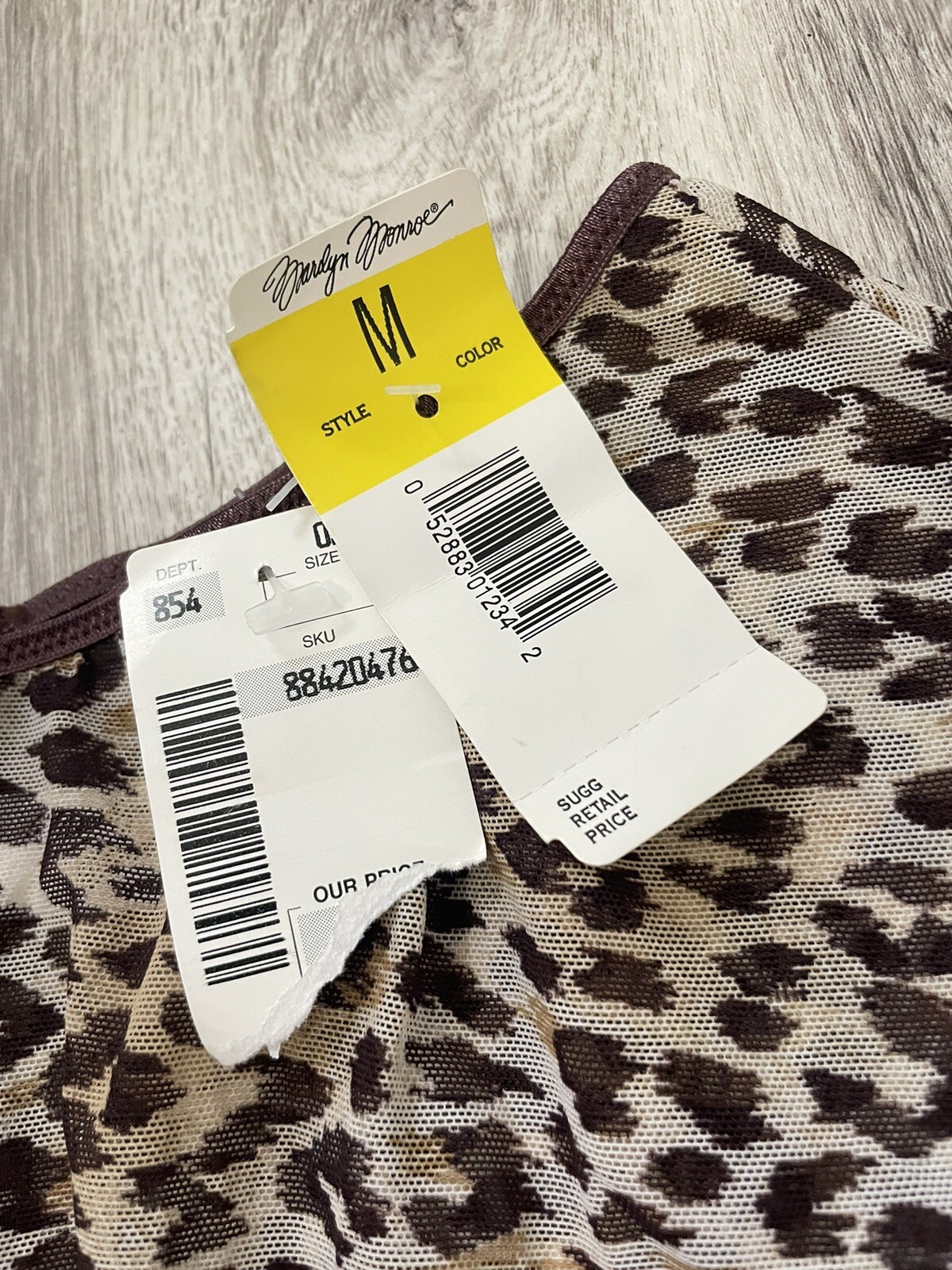 NWT MARILYN MONROE by WARNER’S Vintage Leopard Cheetah Mesh Panties Tap Shorts M