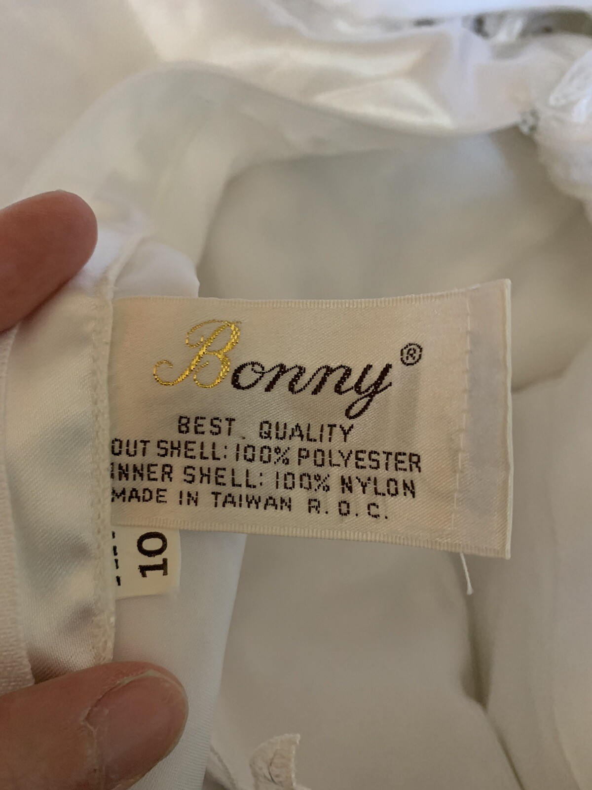 sz 8P vintage 80s/90s wedding gown, ballgown, pink and pearl details