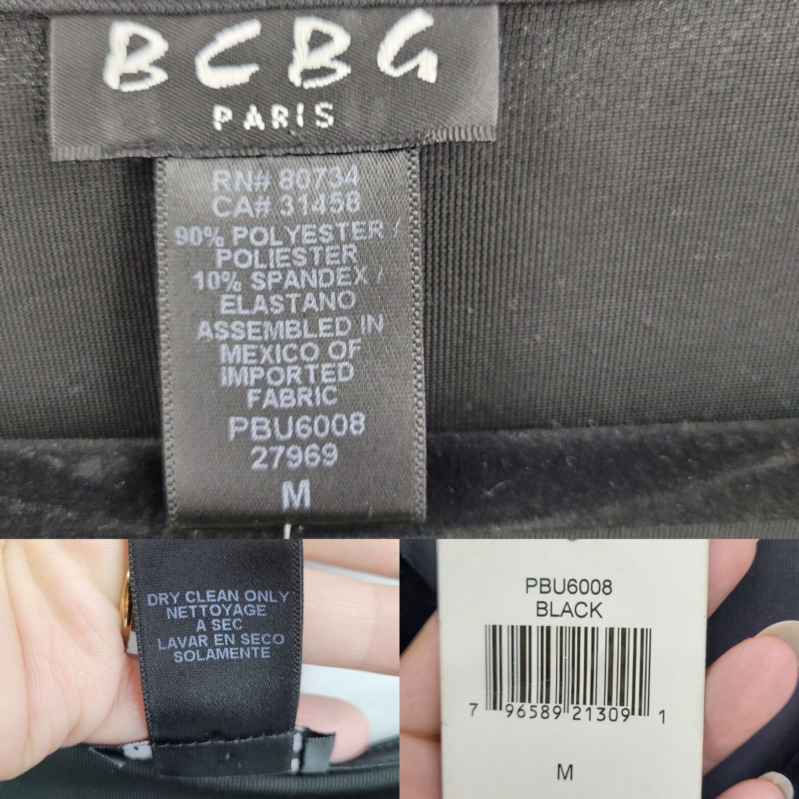 Vintage 80’s BCBG Paris Dress M Black Velour Knotted V-neck Stretch Mini Skater