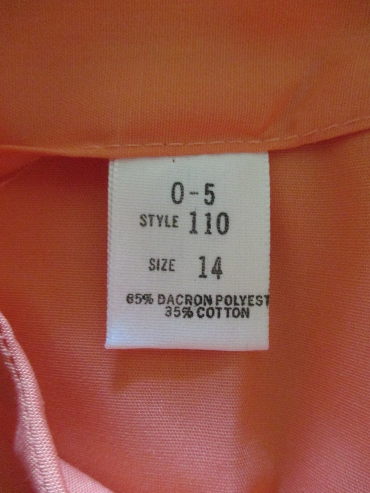 VINTAGE ORANGE HOUSE DRESS ZIP FRONT ORANGE EMBROIDERED POCKETS SZ 14 UNION MADE