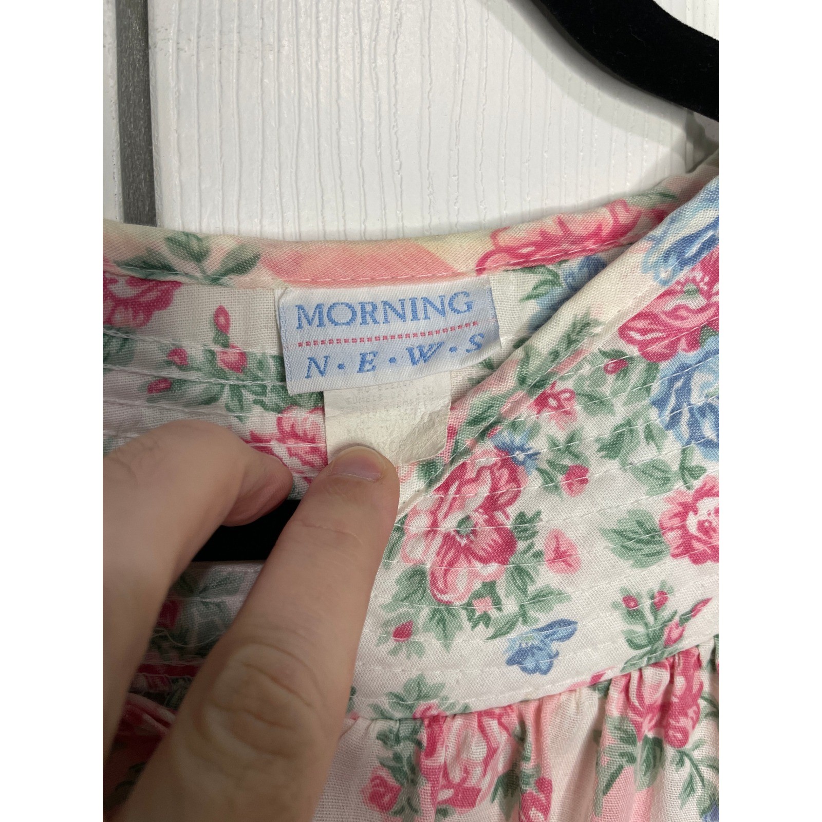Vintage Floral Stripe Housecoat Cottagecore Grandmacore Pink Cotton Large