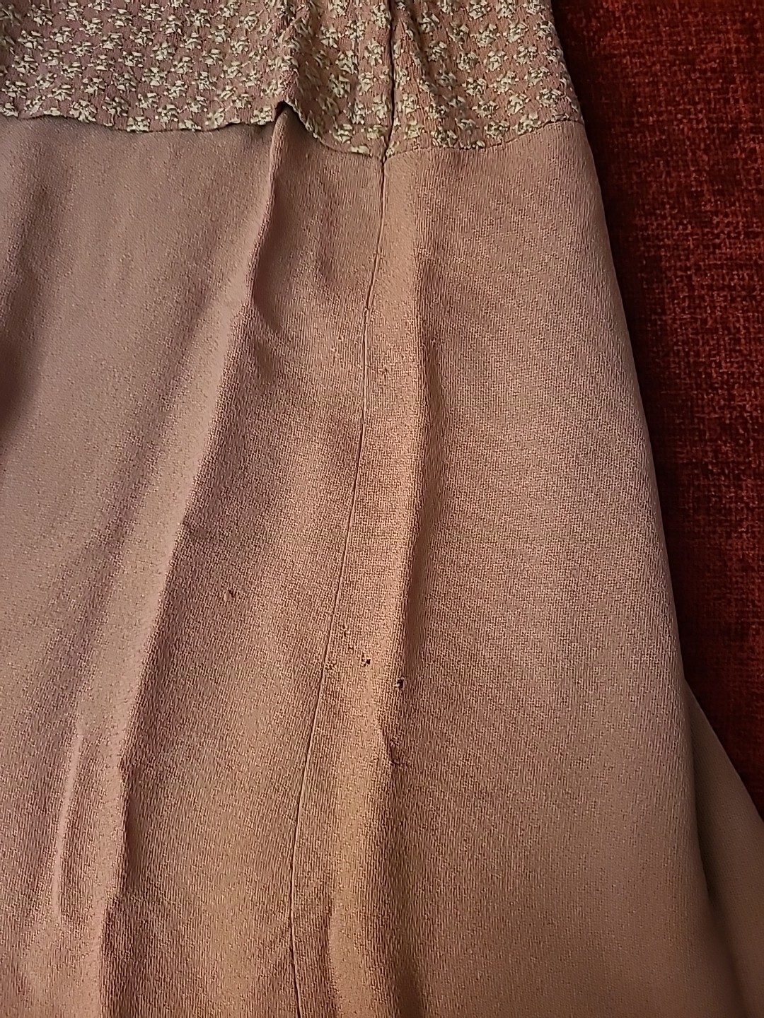 Martha Manning Original Vintage Mauve Dress Faux Two Piece Peplum Short Sleeves