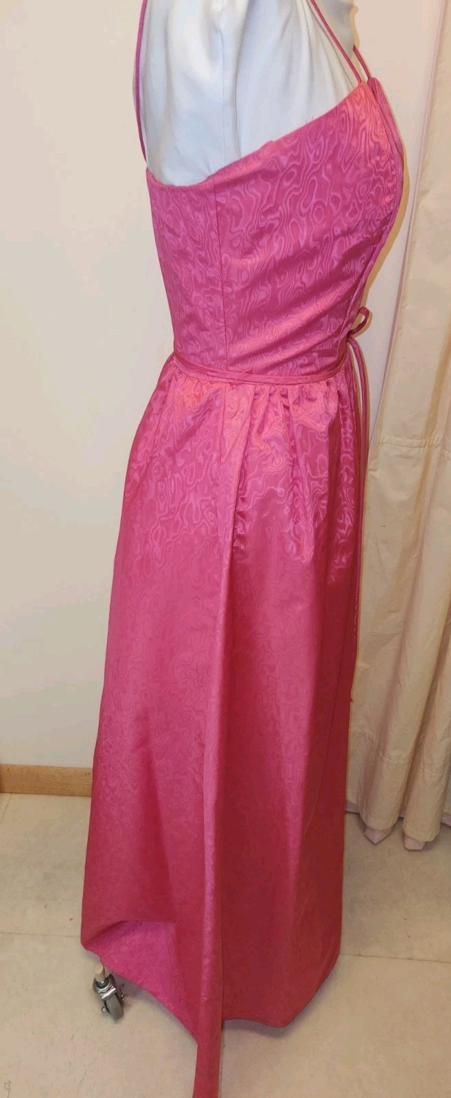 Vtg 70s Dress Set*Pink Gown w/ Matching Jacket*Leg O’ Mutton Sleeve*sz9/10*EUC