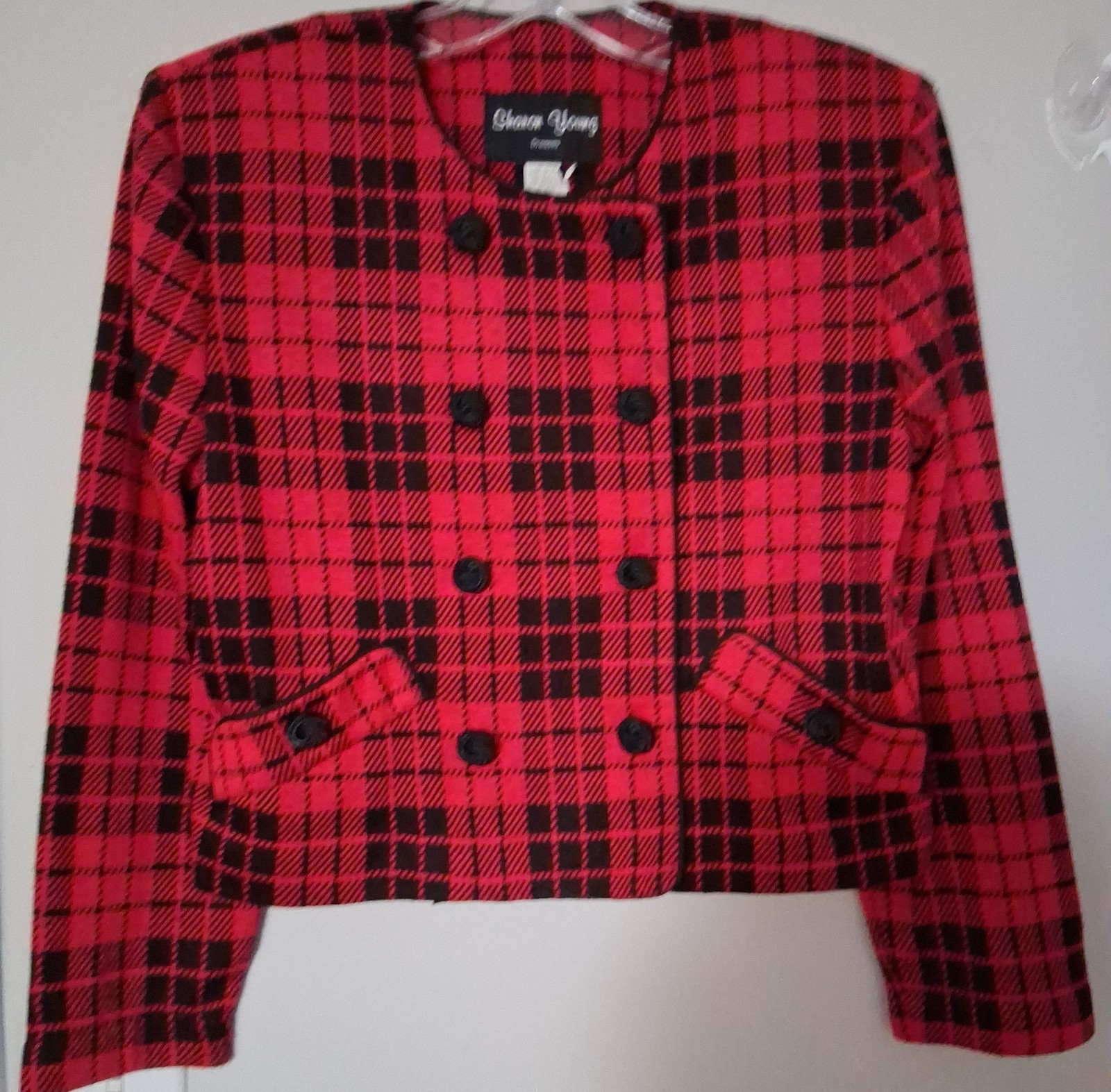 Vintage Sharon Young Red And Black Skirt & Jacket Clueless Y2k