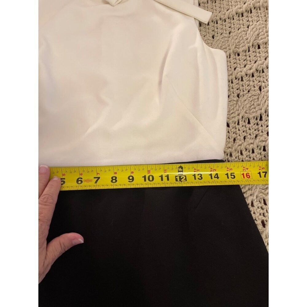 Tahari Arthur S. Levine Sleeveless Colorblock Dress Size 6 Black & White