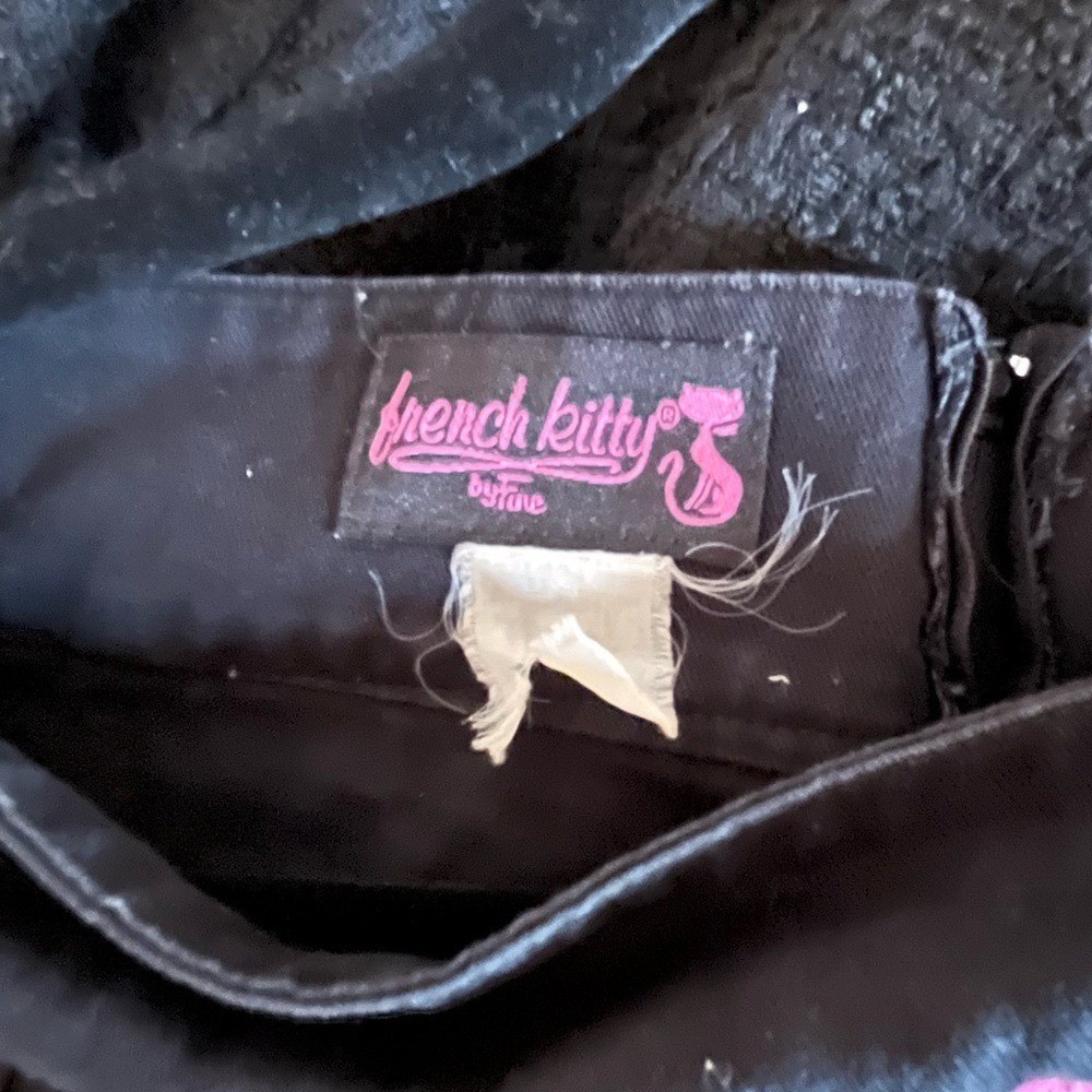 French Kitty Vintage Y2K Black Pink Skirt Cotton Cats France European