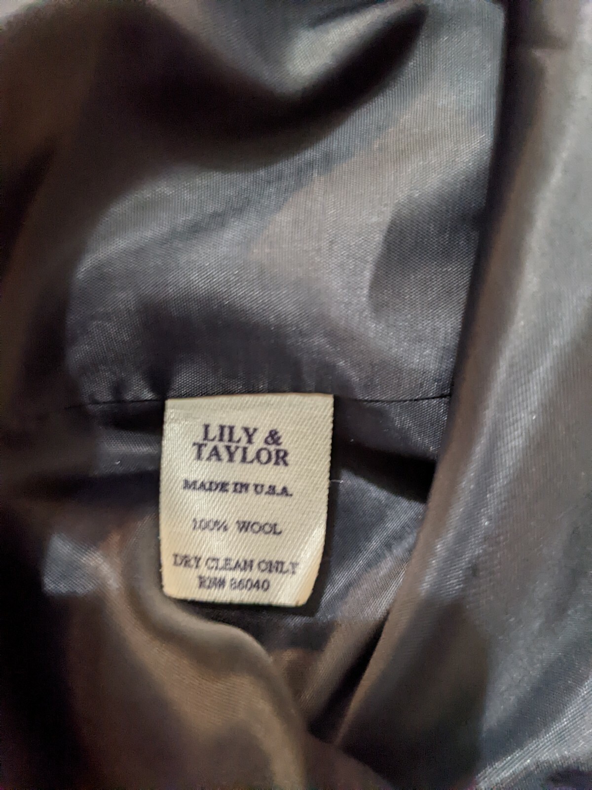 VTG Lily & Taylor New York Paris Blue Tweed Coat Double Button Sz PLUS 20 XXXL