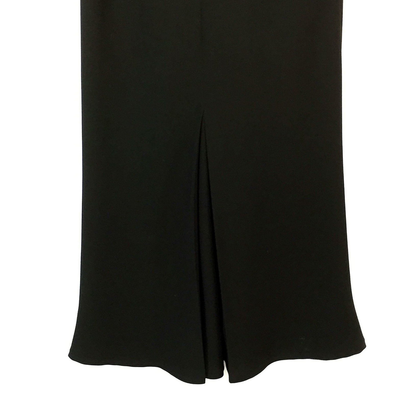 Italian Vintage 90s Black Maxi Skirt 46 Luisa Spagnoli Plisse Pleat Lined Long