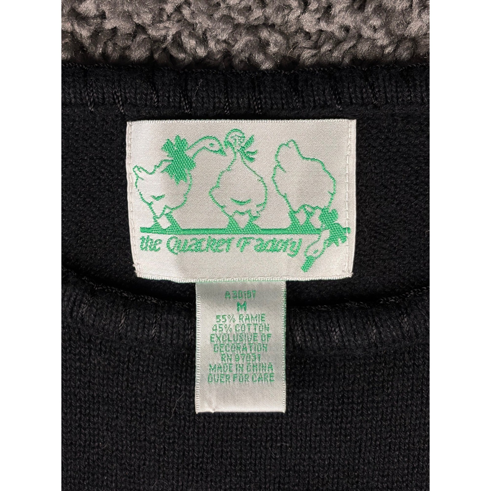 Vintage Quacker Factory Statue of Liberty Sequin Sweater Black Womens Medium