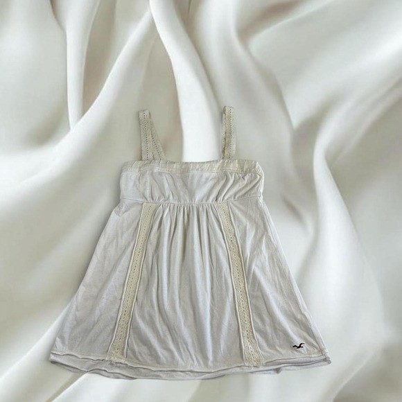 Hollister white cream lace babydoll cami tank y2k vintage mcbling grail
