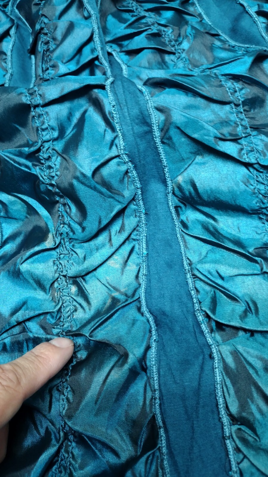 Vintage Grunge Teal Draped Skirt Midi Goth Lycra Stretch Zashi India New 90s