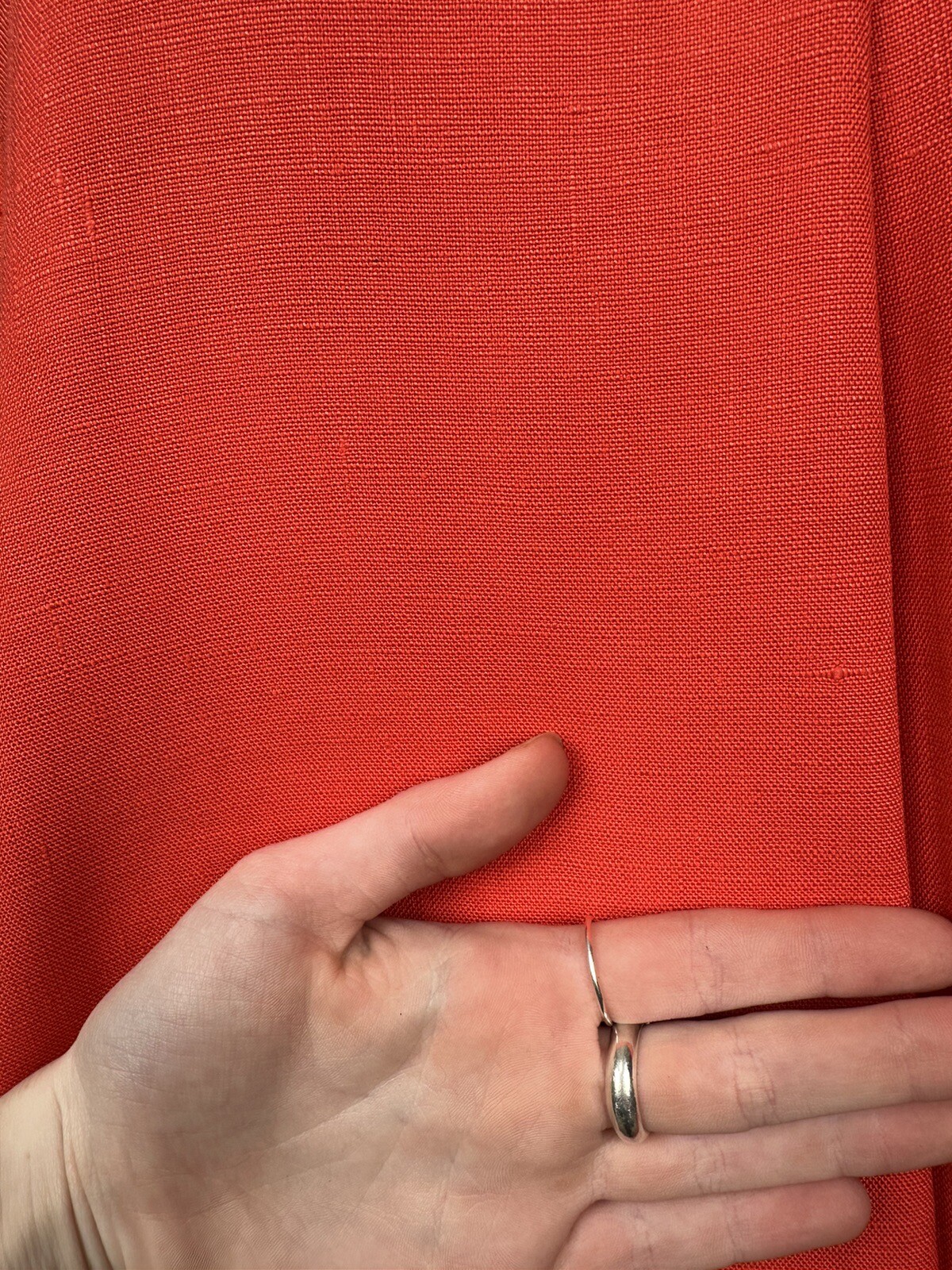 Vintage 1960s Geoffrey Beene orange Red Linen Dress Mod GoGo As Is 60s Designer