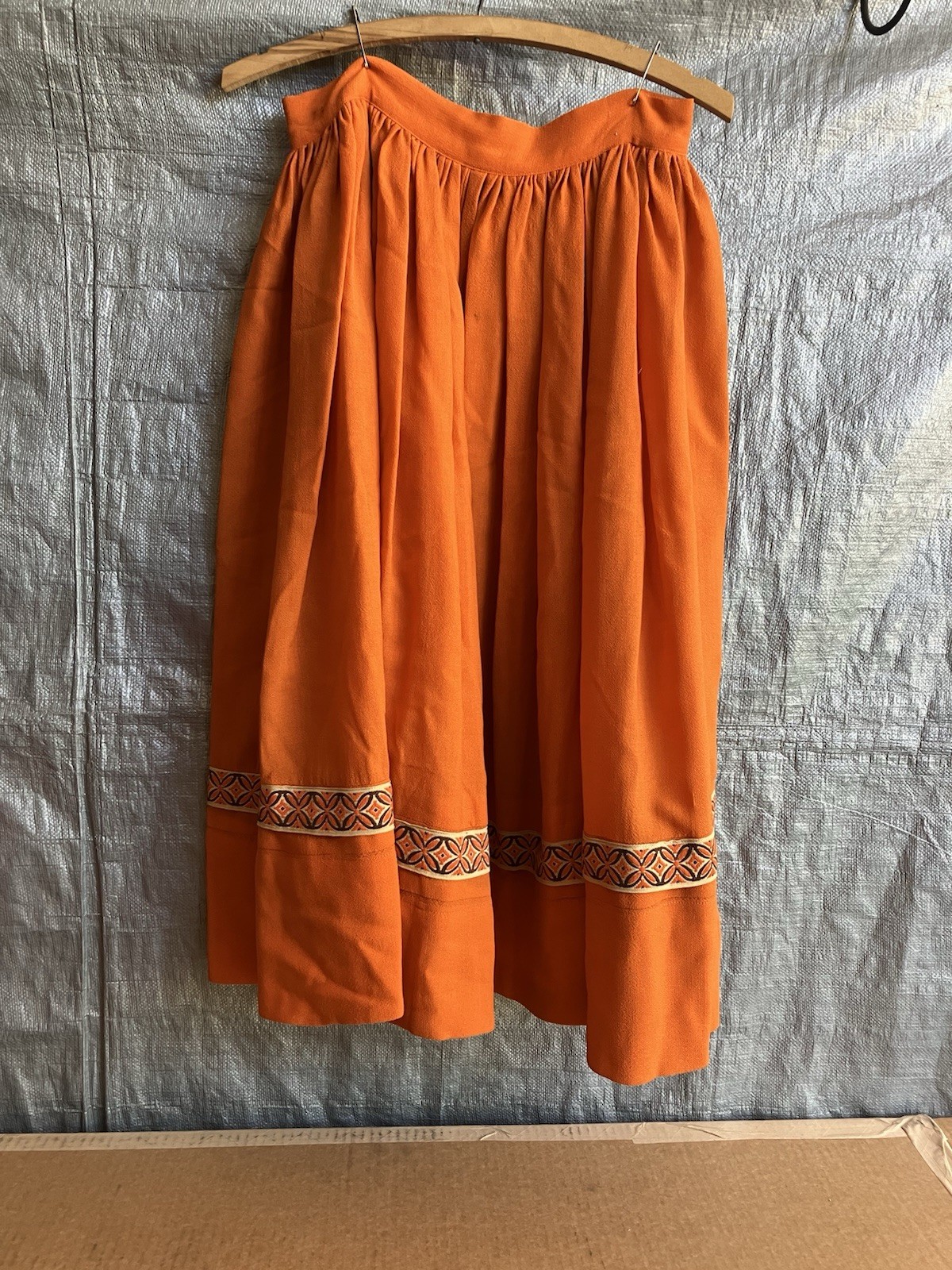 Vintage Western Costume Co Skirt Orange Skirt Waist 28”