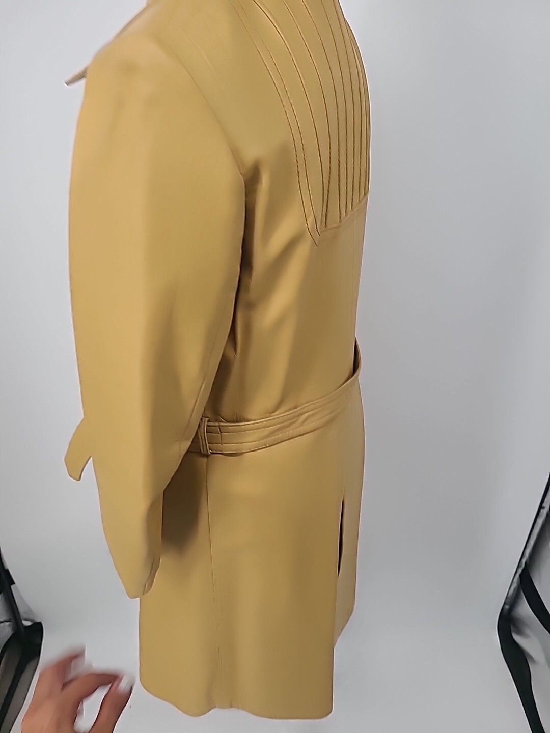 Vintage Leda Spain By Gropper For I. Magnin Long Leather Trench Coat