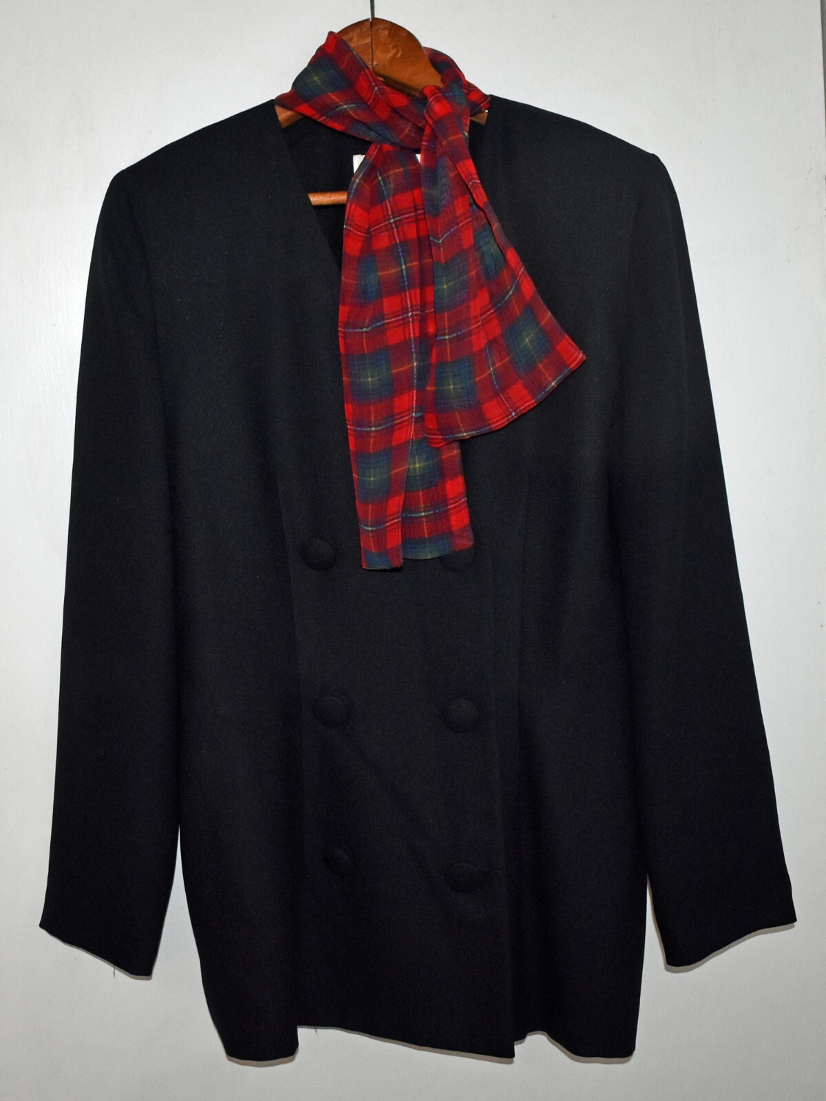Vtg 1980s Ann Taylor Jacket Top with Scarf Tie Size 6 Shoulder Pads Office